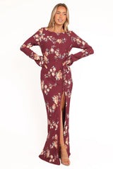 Alima Maxi Dress - Berry Floral