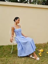 Lace-Up Checkerboard Corset Dress