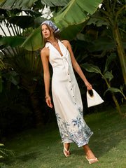 Boho Tie-Front Backless Dress
