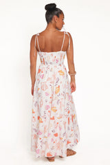 Bairbre Maxi Dress - Pink Beach Print