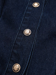 Belted Button-Front Denim Shirt Dress