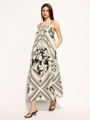 Oversized Floral Print Cami Maxi Dress